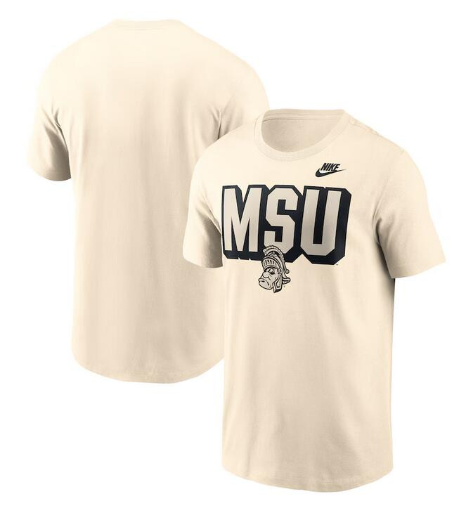 Men's Michigan State Spartans Cream Fashion T-Shirt